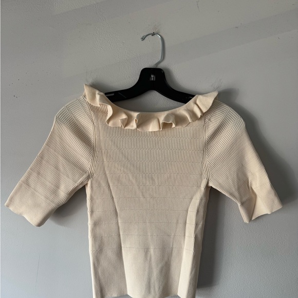 Sandro Cream Ruffle Top - Picture 3 of 3